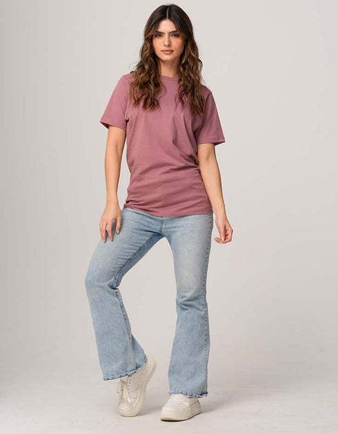 Dusty Pink Half Sleeves T-Shirt
