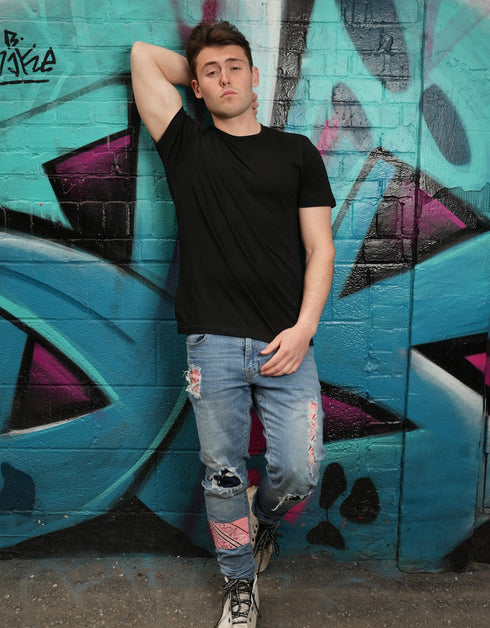 Black Half Sleeves T-Shirt